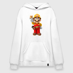 Толстовка-худи оверсайз Super Mario, цвет: белый