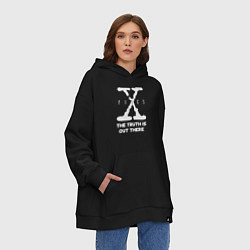 Толстовка-худи оверсайз X-Files: Truth is out there, цвет: черный — фото 2