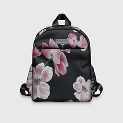 Детский рюкзак Цветы на черном фоне