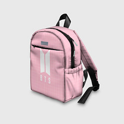 Детский рюкзак BTS: Pink Grid, цвет: 3D-принт — фото 2