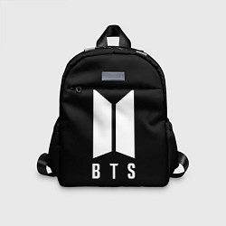 Детский рюкзак BTS лого белое, цвет: 3D-принт