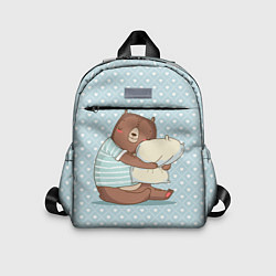 Детский рюкзак Сонный мишка с подушкой, цвет: 3D-принт