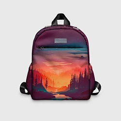Детский рюкзак Minimal forest sunset, цвет: 3D-принт