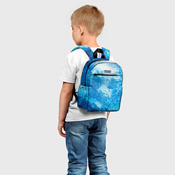 Детский рюкзак Cине-белая абстрактная живопис, цвет: 3D-принт — фото 2