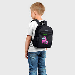 Детский рюкзак Among us Pink kid Pink, цвет: 3D-принт — фото 2
