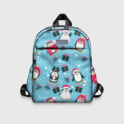 Детский рюкзак Новогодние Пингвины, цвет: 3D-принт