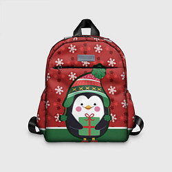 Детский рюкзак Пингвин Новый год, цвет: 3D-принт