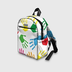 Детский рюкзак Цветные ладошки - Детский узор, цвет: 3D-принт — фото 2