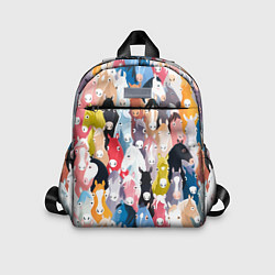Детский рюкзак Цветные лошади, цвет: 3D-принт