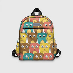 Детский рюкзак Разноцветные совы, цвет: 3D-принт