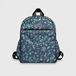 Детский рюкзак Еда Синий, цвет: 3D-принт