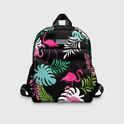 Детский рюкзак Фламинго с цветами, цвет: 3D-принт
