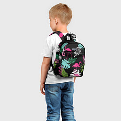 Детский рюкзак Фламинго с цветами, цвет: 3D-принт — фото 2