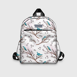 Детский рюкзак Птички весной на ветках Сакуры, цвет: 3D-принт