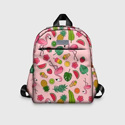 Детский рюкзак Фламинго Лето, цвет: 3D-принт
