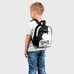 Детский рюкзак Черно белый силуэт Танджиро, цвет: 3D-принт — фото 2