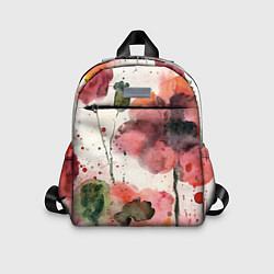 Детский рюкзак Акварельные маки,брызги краски, цвет: 3D-принт