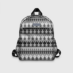 Детский рюкзак Черно-белый орнамент, цвет: 3D-принт