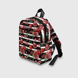 Детский рюкзак Гранаты и рубины на фоне полос, цвет: 3D-принт — фото 2