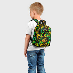 Детский рюкзак Абстрактный желто-зеленый узор, цвет: 3D-принт — фото 2
