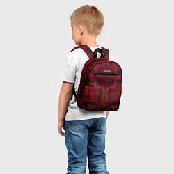 Детский рюкзак Темно-красный геометрический, цвет: 3D-принт — фото 2