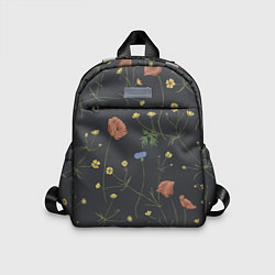 Детский рюкзак Цветы На черном Фоне, цвет: 3D-принт