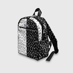 Детский рюкзак Руны чёрно-белое, цвет: 3D-принт — фото 2