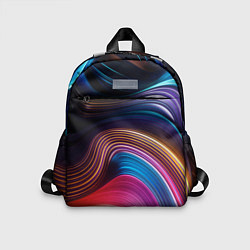 Детский рюкзак Цветные неоновые волны, цвет: 3D-принт