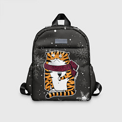 Детский рюкзак Тигр с бокалом вина, цвет: 3D-принт