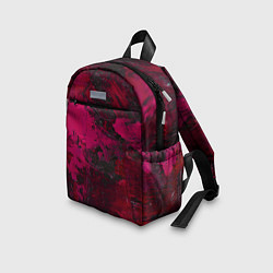 Детский рюкзак Бордовые мазки в тёмно-красных тонах, цвет: 3D-принт — фото 2