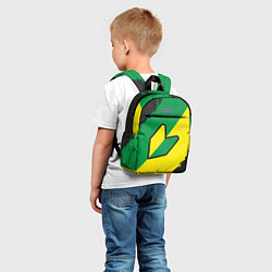 Детский рюкзак JDM GREEN YELLOW LOGO, цвет: 3D-принт — фото 2