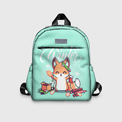 Детский рюкзак Зима Новогодний лисенок, цвет: 3D-принт