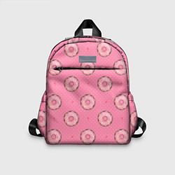 Детский рюкзак Розовые пончики паттерн, цвет: 3D-принт