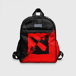 Детский рюкзак DOTA 2 RED BLACK LOGO, БРЫЗГИ КРАСОК, цвет: 3D-принт