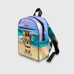 Детский рюкзак Тигр в отпуске на новый год на море, цвет: 3D-принт — фото 2