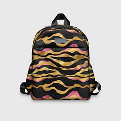 Детский рюкзак Тигровый окрас Gold Pink, цвет: 3D-принт