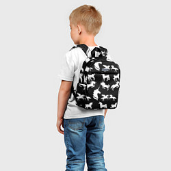 Детский рюкзак Белые единороги на черном фоне, цвет: 3D-принт — фото 2
