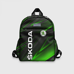 Детский рюкзак SKODA GEOMETRY STRIPES GREEN NEON, цвет: 3D-принт