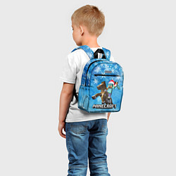 Детский рюкзак НОВЫЙ ГОД В МАЙНКРАФТ, СНЕЖИНКИ, 2022, цвет: 3D-принт — фото 2