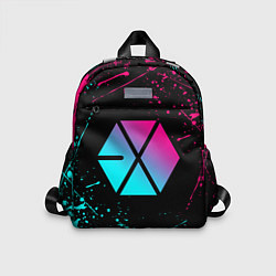 Детский рюкзак EXO BAND NEON LOGO НЕОНОВЫЕ БРЫЗГИ КРАСОК, цвет: 3D-принт