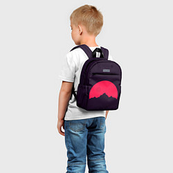 Детский рюкзак Красная луна над сумеречными горами, цвет: 3D-принт — фото 2