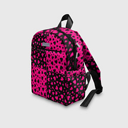 Детский рюкзак Черно-Розовые сердца, цвет: 3D-принт — фото 2