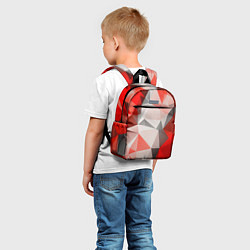 Детский рюкзак Красно-серая геометрия, цвет: 3D-принт — фото 2