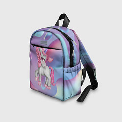Детский рюкзак Розовый единорог на абстрактном фоне, цвет: 3D-принт — фото 2