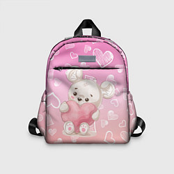 Детский рюкзак Милый мишка в сердечках, цвет: 3D-принт