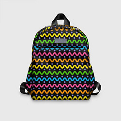 Детский рюкзак Разноцветные волнистые линии, цвет: 3D-принт
