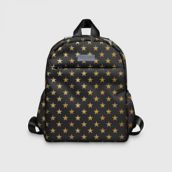 Детский рюкзак Золотые звезды Gold Black, цвет: 3D-принт