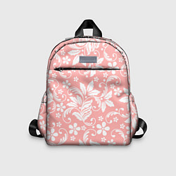 Детский рюкзак Белый цветочный узор, цвет: 3D-принт