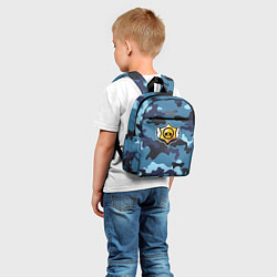 Детский рюкзак Brawl Stars Камуфляж Череп Тёмный Синий, цвет: 3D-принт — фото 2