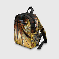 Детский рюкзак Черный с золотым фрактал Абстракция, цвет: 3D-принт — фото 2